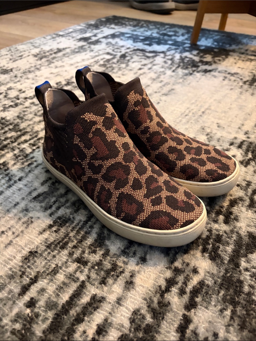 Rothy's Leopard Print Slip-On Sneakers - Brown & Black